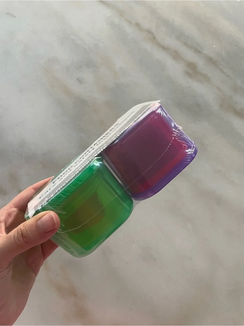 Beachbody Green and Purple Stackable Food Storage Containers